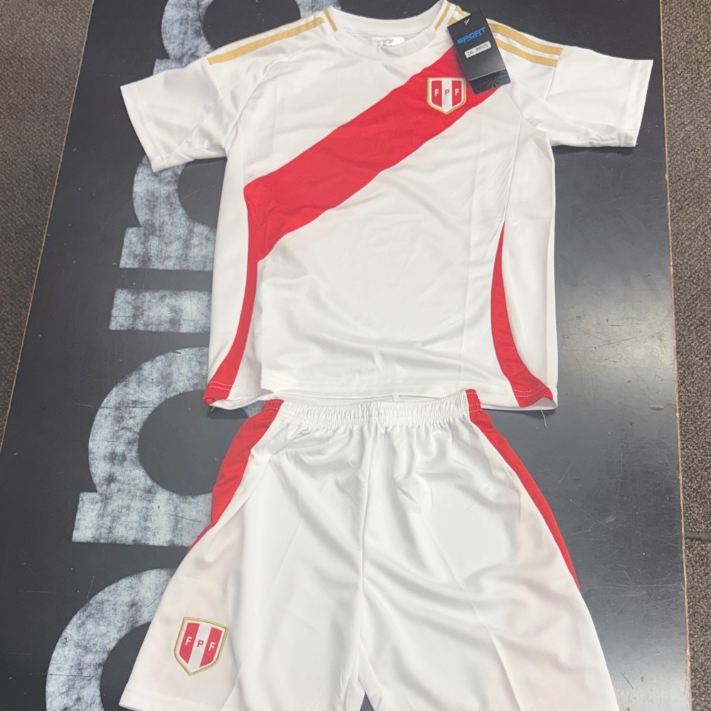 Sporto White and Red Kids Soccer Jersey